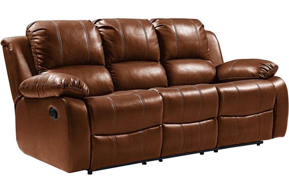 Valencia Tan Leather Manual Recliner 3+2+1 Seater Sofa Set - Furniture Instore