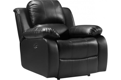 Valencia Black Leather Electric Recliner Armchair