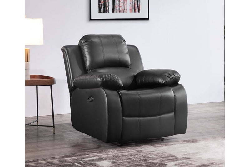 Valencia Black Leather Electric Recliner Armchair - Furniture Instore