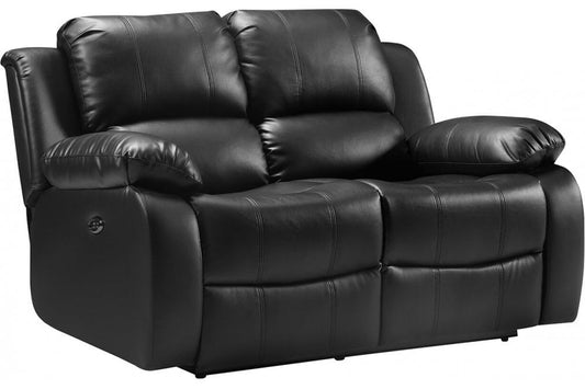 Valencia Black Leather Electric Recliner 2 Seater Sofa