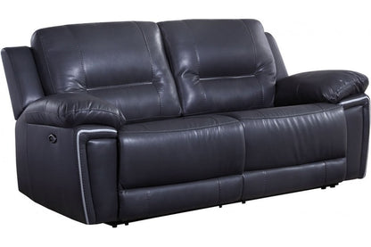 Henry Grey Leather Electric Recliner 3 Seater Sofa
