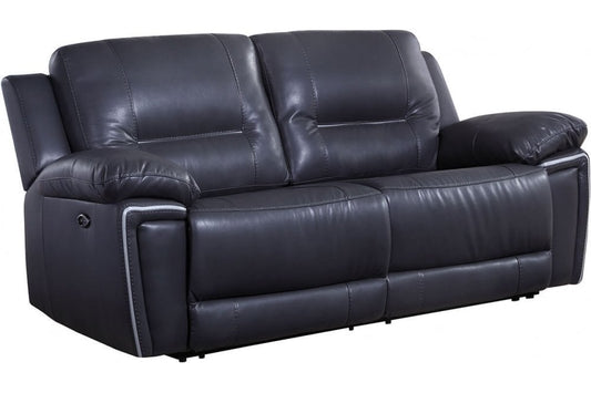 Henry Grey Leather Electric Recliner 3 Seater Sofa