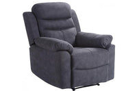 Conway Grey Fabric Manual Recliner Armchair