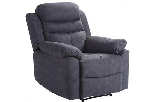 Conway Grey Fabric Manual Recliner Armchair
