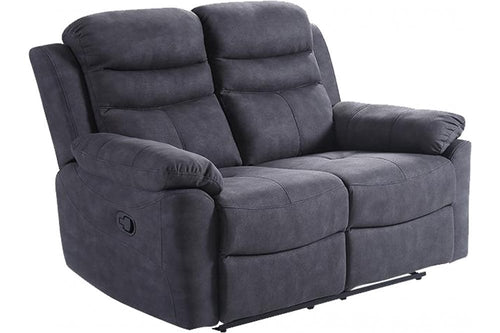 Conway Grey Fabric Manual Recliner 2 Seater Sofa