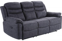 Conway Grey Fabric Manual Recliner 3 Seater Sofa