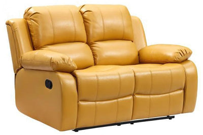 Valencia Mustard Leather Manual Recliner 2 Seater Recliner Sofa