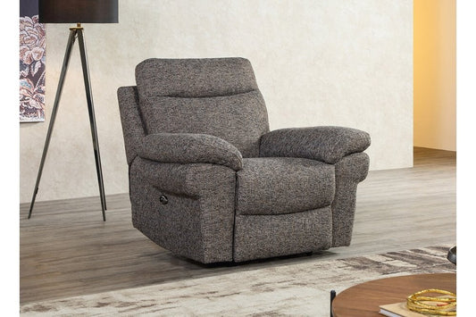 Tanya Brown Fabric Electric Recliner Armchair - Furniture Instore