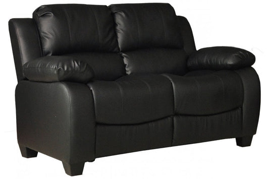 Valerie Black Leather 2 Seater Sofa