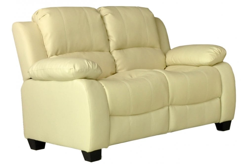 Valerie Cream Leather 2 Seater Sofa
