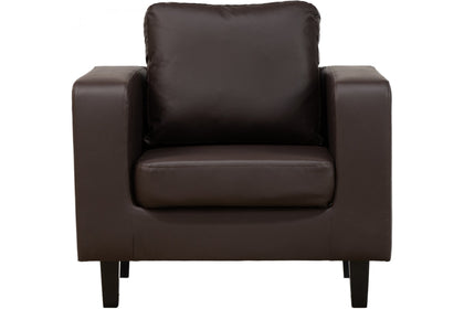 Box Brown Leather Armchair - Furniture Instore