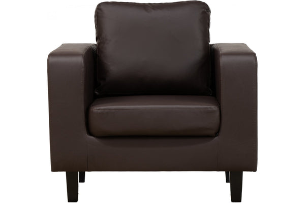Box Brown Leather Armchair