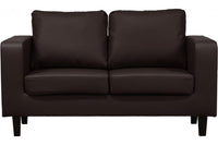 Box Brown Leather 2 Seater Sofa