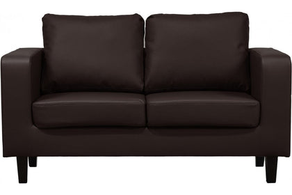 Box Brown Leather 2 Seater Sofa - Furniture Instore