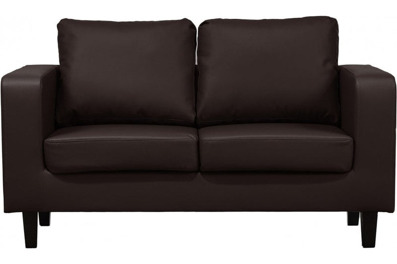 Box Brown Leather 2 Seater Sofa - Furniture Instore