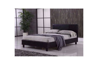 Prado Black Leather Single Bed - Furniture Instore