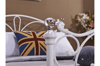 Florence White Metal King Bed - Furniture Instore