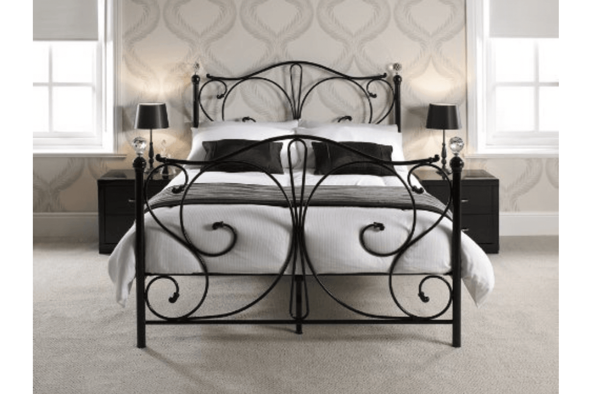 Florence Black Metal King Bed - Furniture Instore