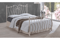 Isabella Ivory Metal King Bed - Furniture Instore