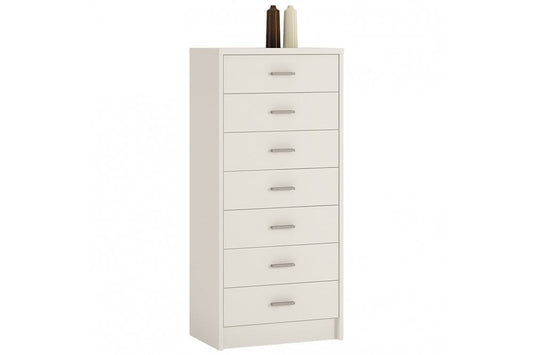 4 You 7 Drawer Narrow Chest in Pearl White