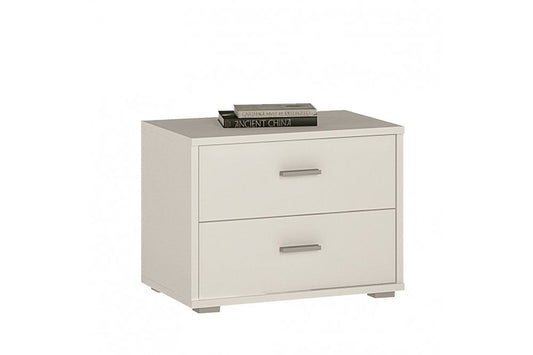 4 You 2 Drawer Low Chest/Bedside in Pearl White