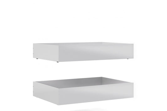 Naia Set of 2 Underbed Drawers (for Single or Double beds) in White High Gloss