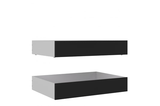Naia Set of 2 Underbed Drawers (for Single or Double beds) in Black Matt