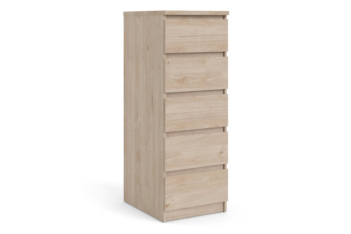 Naia Narrow Chest of 5 Drawers in Jackson Hickory Oak