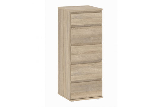 Nova Narrow Chest of 5 Drawers in Oak