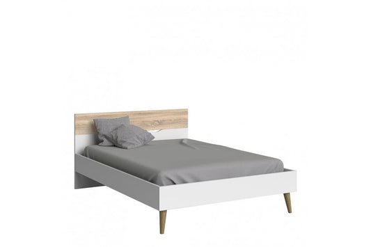 Oslo Euro Double Bed (140 x 200) in White and Oak