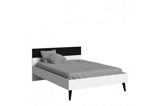 Oslo Euro Double Bed (140 x 200) in White and Black Matt