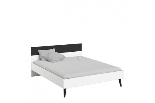 Oslo Euro King Bed (160 x 200) in White and Black Matt