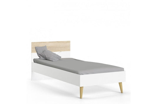 Oslo Euro Single Bed (90 x 200) in White and Oak