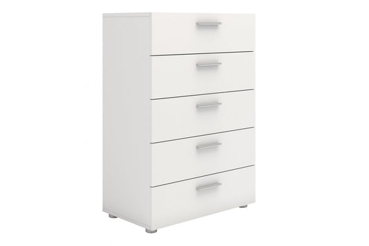 Pepe Chest of 5 Drawers in White