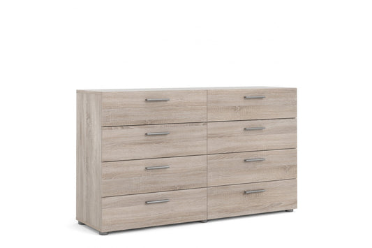 Pepe Wide Chest of 8 Drawers (4+4) in Truffle Oak