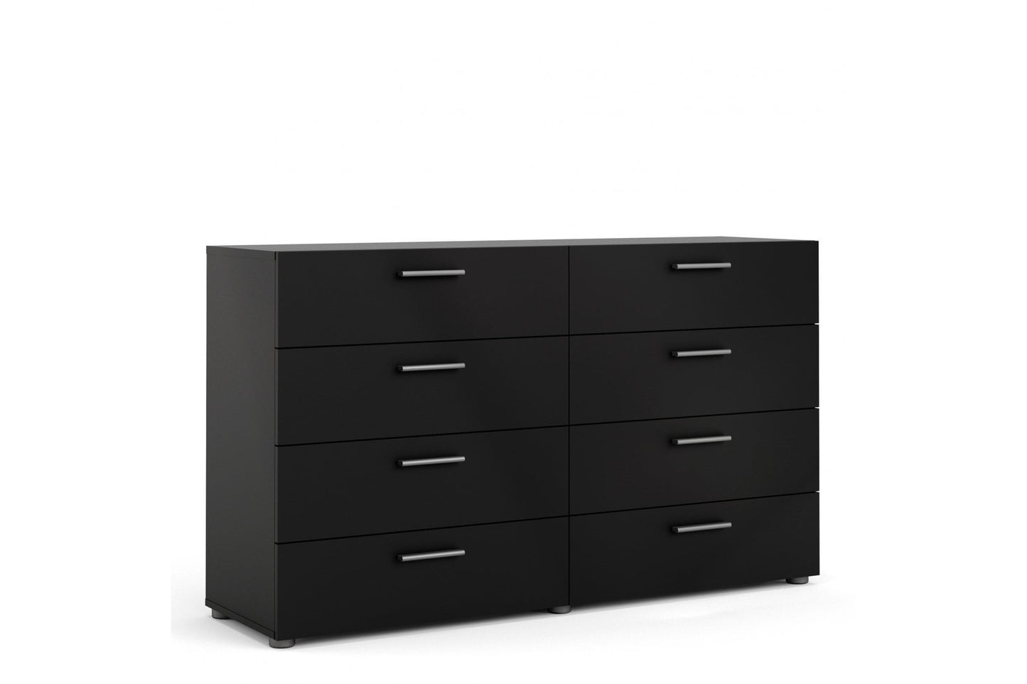 Pepe Wide Chest of 8 Drawers (4+4) in Black