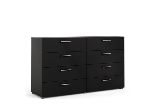 Pepe Wide Chest of 8 Drawers (4+4) in Black
