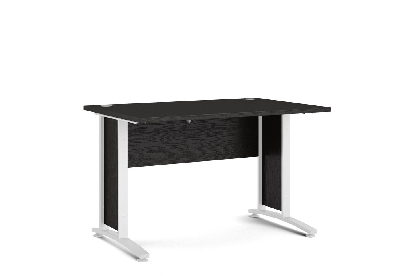 Prima Desk 120 cm in Black woodgrain with White legs