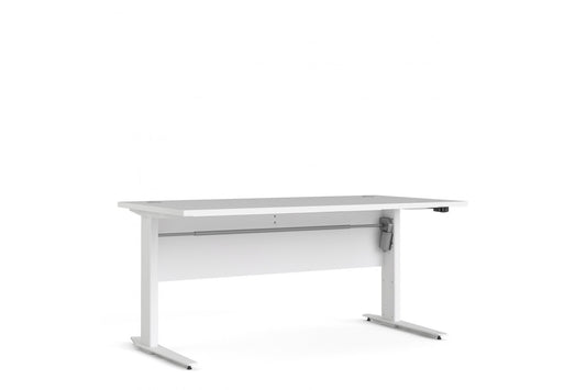 Prima Desk 150 cm in White with Height adjustable legs with electric control in White