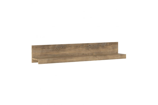 Rapallo 135 cm wide wall shelf in Chestnut and Matera Grey