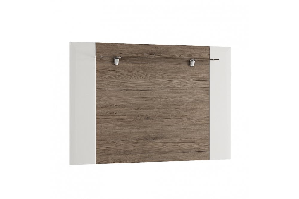 Toronto Rear Wall fitting for 140 cm TV Cabinet (inc. Tasma Flex Lighting) In White and Oak