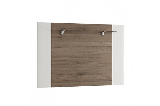 Toronto Rear Wall fitting for 140 cm TV Cabinet (inc. Tasma Flex Lighting) In White and Oak