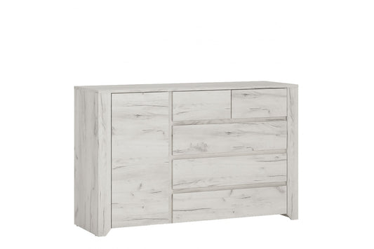 Angel 1 Door 2+3 drawer Chest in White Craft Oak