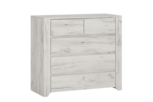 Angel 2+3 Chest of Drawers in White Craft Oak