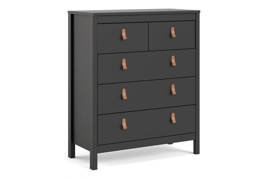 Barcelona Chest 3+2 drawers in Matt Black