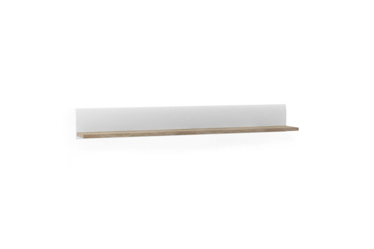 Chelsea Wall Shelf  in White with Oak Trim