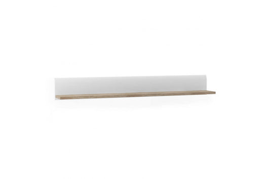 Chelsea Wall Shelf  in White with Oak Trim
