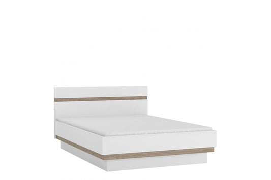 Chelsea 146cm wide Double Bed frame in White with Oak Trim