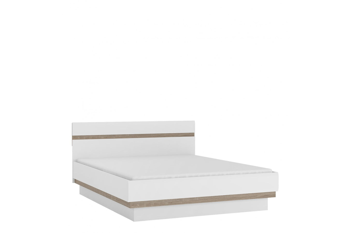 Chelsea 166cm wide King Size Bed frame in White with Oak Trim