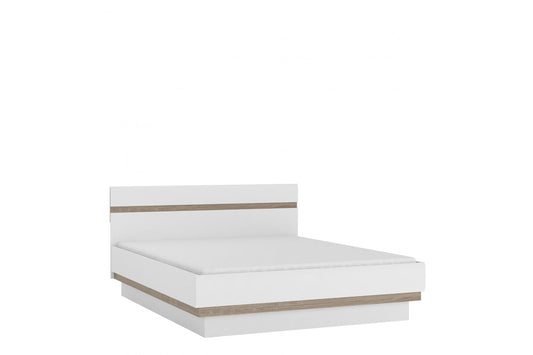 Chelsea 166cm wide King Size Bed frame in White with Oak Trim